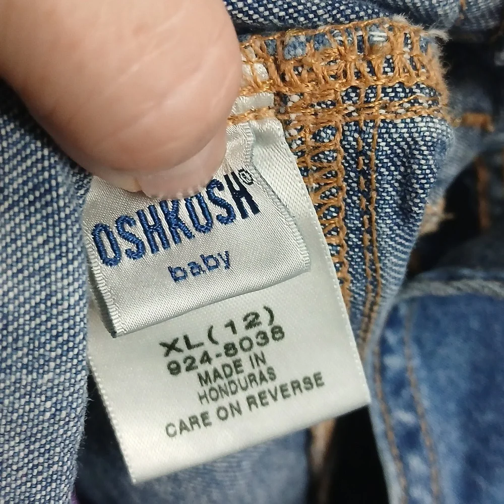 OshKosh B'gosh Vintage Denim Overall Dress Size XL (12month
